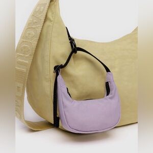 NWT BAGGU Crescent Bag Bag Charm in Dusty Pink